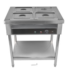 4-Pan Commercial Food Warmer, Professional Buffet Catering Food Warmer, Electric Steam Table, Stainless Steel
