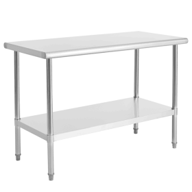 Stainless Steel Table 24 x 48Inch Stainless Steel Prep Table, Commercial Kitchen Metal Table for Restaurant Garage Warehouse