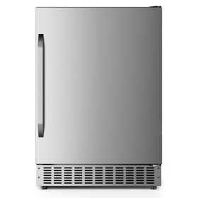 Stainless steel single-door beverage refrigerator