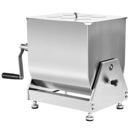 Manual Meat Mixer, 15L Tilt Tank Meat Processing Equipment(Mixing Max 15LBS for Meat), Stainless Steel Meat Mixer