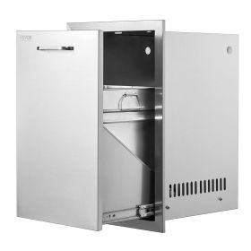 Outdoor Kitchen Propane Tank Drawer 16Wx24.4Hx16D Inch Stainless Steel Pull Out Trash Drawer with Handle for Outdoor Kitchen BBQ Island