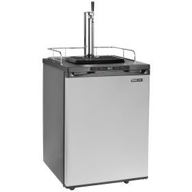 Beer Kegerator, Single Tap Draft Beer Dispenser, Full Size Keg Refrigerator With Shelf, CO2 Tank(No Gas), Drip Tray & Rail