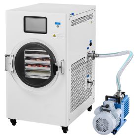 Vacuum Freeze Dryer Machine, 8.8-13.2 LBS/Batch Food Freeze Drying Machine with 4-Layer Trays, Vacuum Pump, Adjustable Timer and Temperature Cont