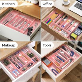 Extra Large Expandable Silverware Organizer, BPA-Free Food-Safe Cutlery Flatware Organizer, Kitchen Utensil Drawer Organizer (Material: Plastic)